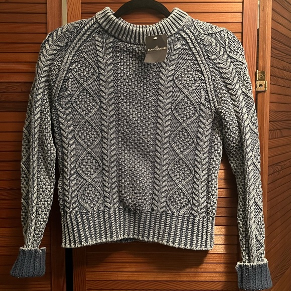 LL Bean Signature Cotton Fisherman Sweater - Picture 1 of 8